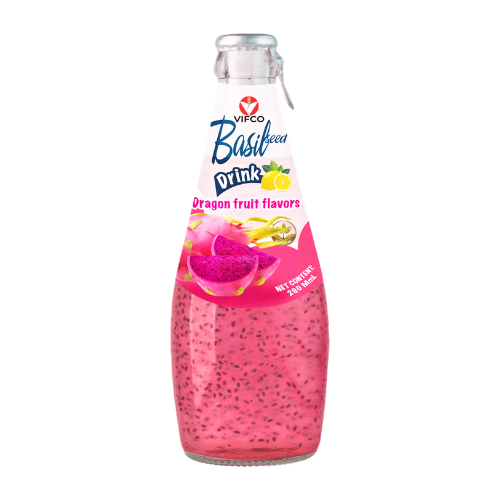 VIFCO Dragon Fruit Basil Seed Drink 290ML Glass Bottle | OEM Beverage Manufacturer - Image 11